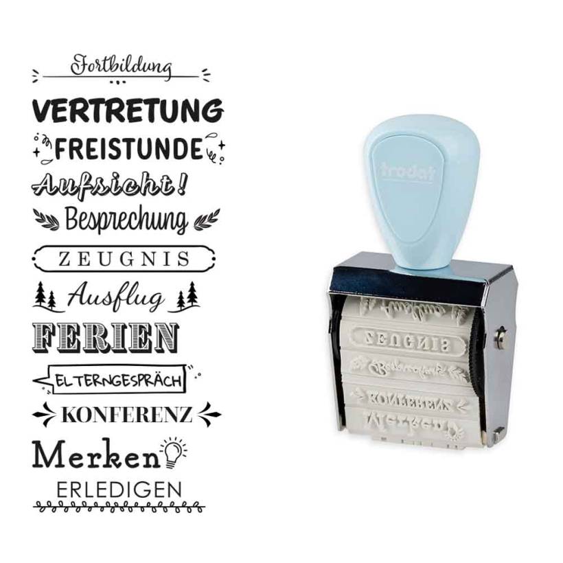 trodat® Creative Mini Stempel + Kissen Set  (Schulplaner)
