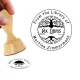 Ex Libris Stempel - Bücherstempel Rund 40mm Motiv Baum / Pfau