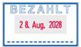 Trodat Printy 4750/L2 Datumstempel mit Text BEZAHLT, Selbstfärber, Abdruckfarbe blau-rot - Vorschau