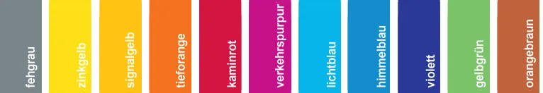 Farbscala mit Namen